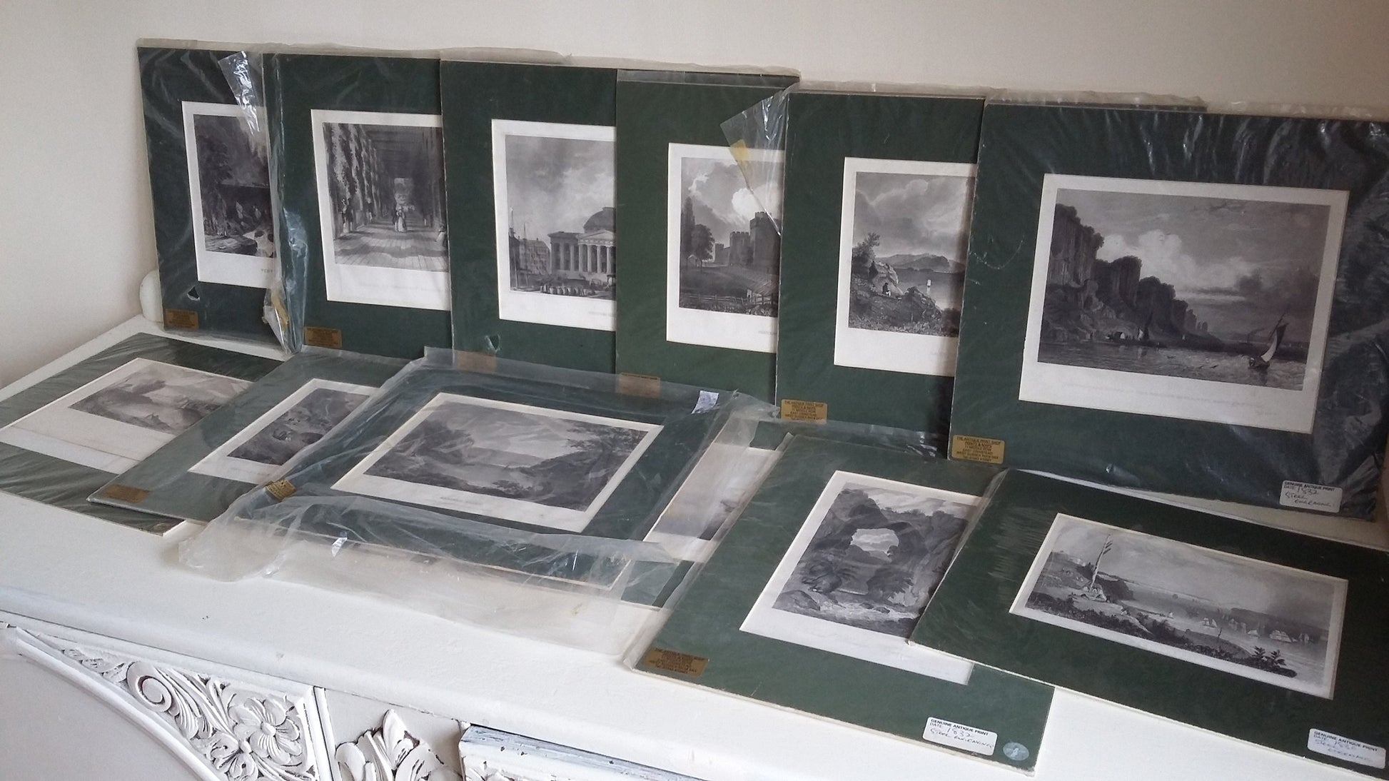 12 Vintage North American Prints Architecture Buildings Lake River Water Bridge Engravings Colour incl New York Philadelphia