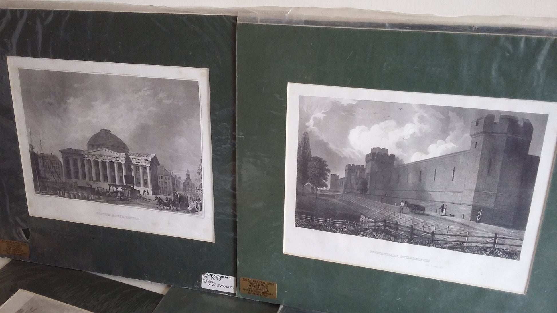 12 Vintage North American Prints Architecture Buildings Lake River Water Bridge Engravings Colour incl New York Philadelphia