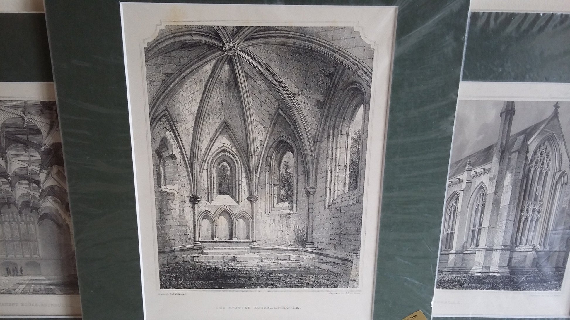 Large Genuine Vintage Mounted Engraved Prints Architecture Castle Chapel Church Cathedral Places of Interest Scotland
