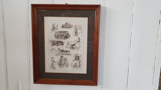 Massive ‘Life On Canal Boats’ Print in Glass Frame and Mount