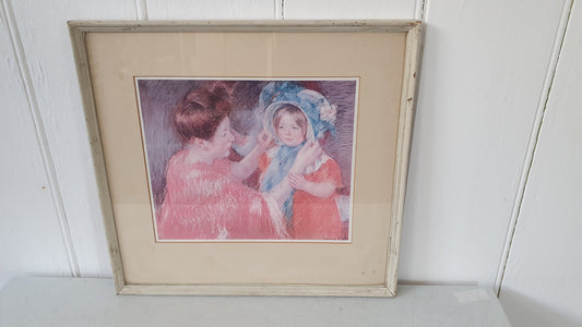 Large Vintage Impressionism Print Mary Cassatt Mother and Little Girl 1905