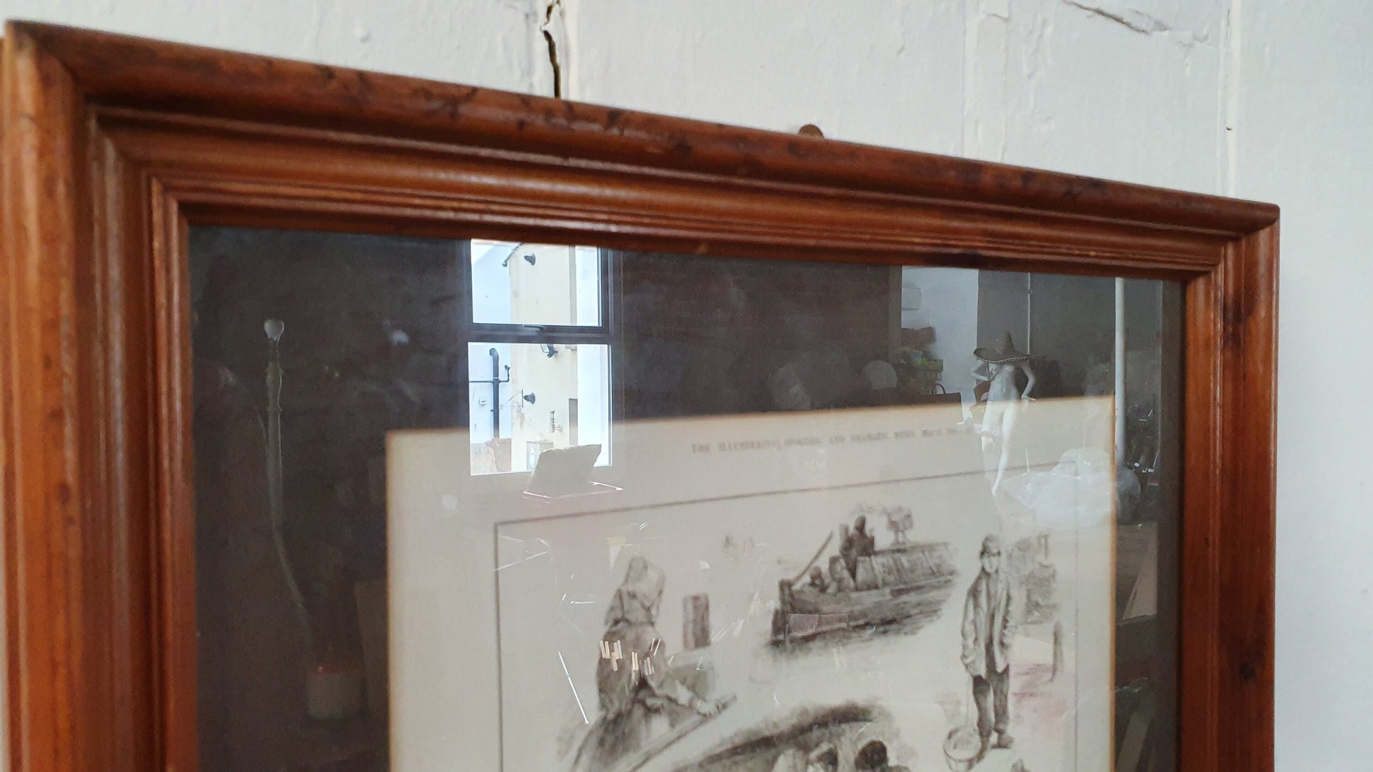 Massive ‘Life On Canal Boats’ Print in Glass Frame and Mount