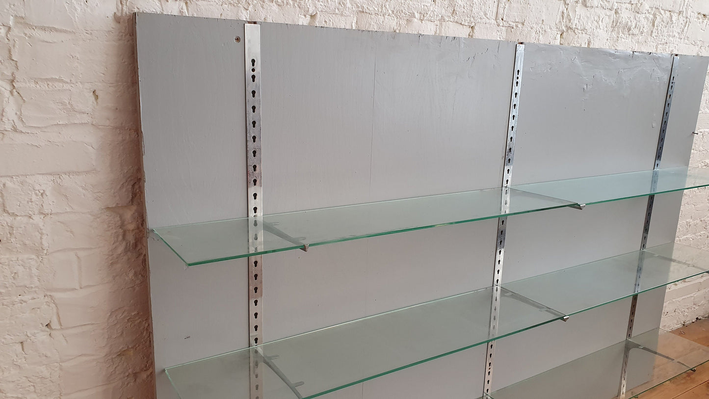 Massive Retro Painted Vintage Shabby Chic Glass Shelf Shelves Display Kitchen Bathroom Shop Display