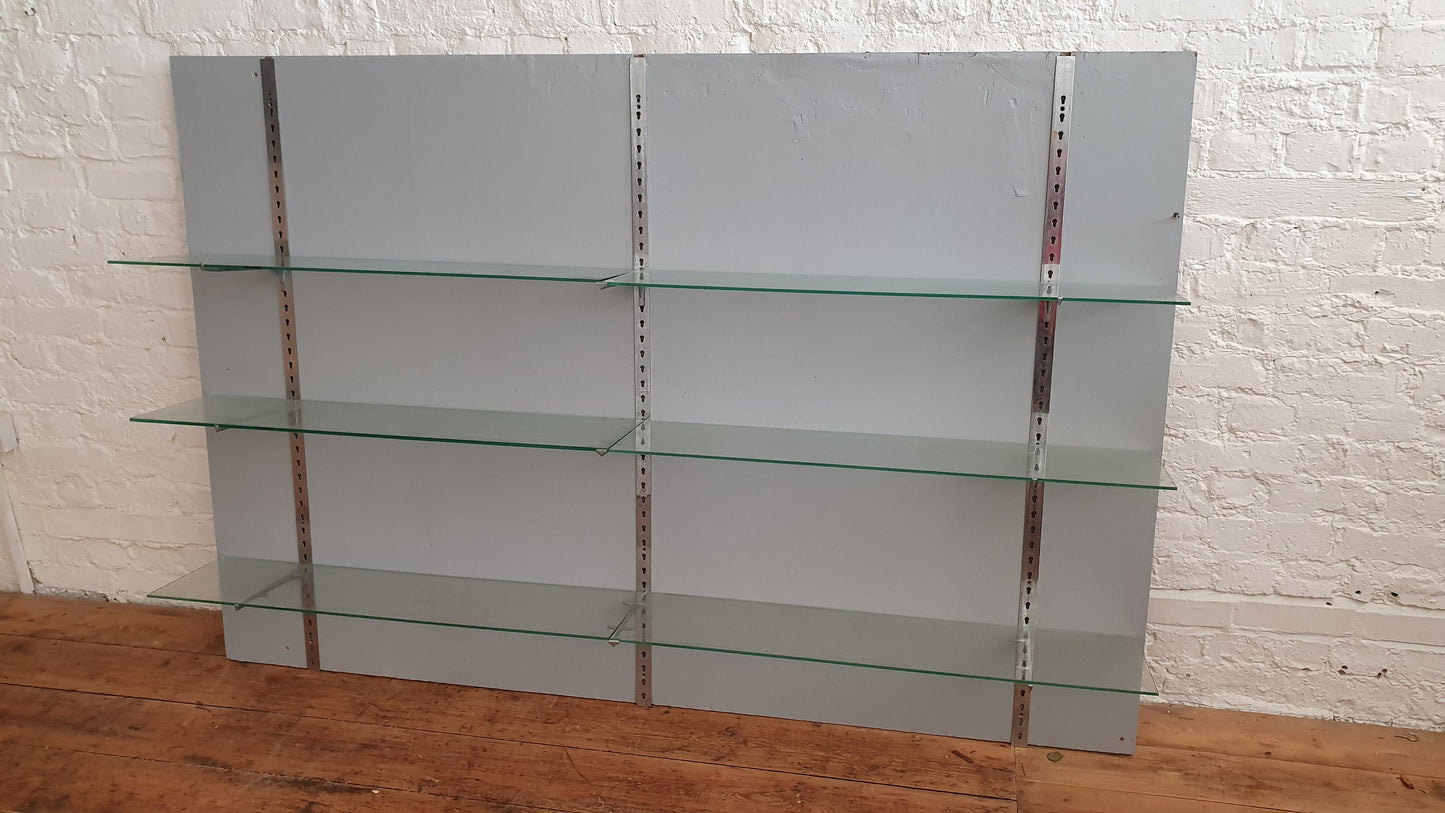 Massive Retro Painted Vintage Shabby Chic Glass Shelf Shelves Display Kitchen Bathroom Shop Display