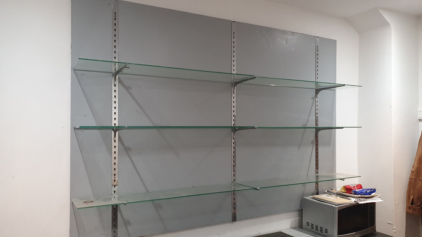 Massive Retro Painted Vintage Shabby Chic Glass Shelf Shelves Display Kitchen Bathroom Shop Display