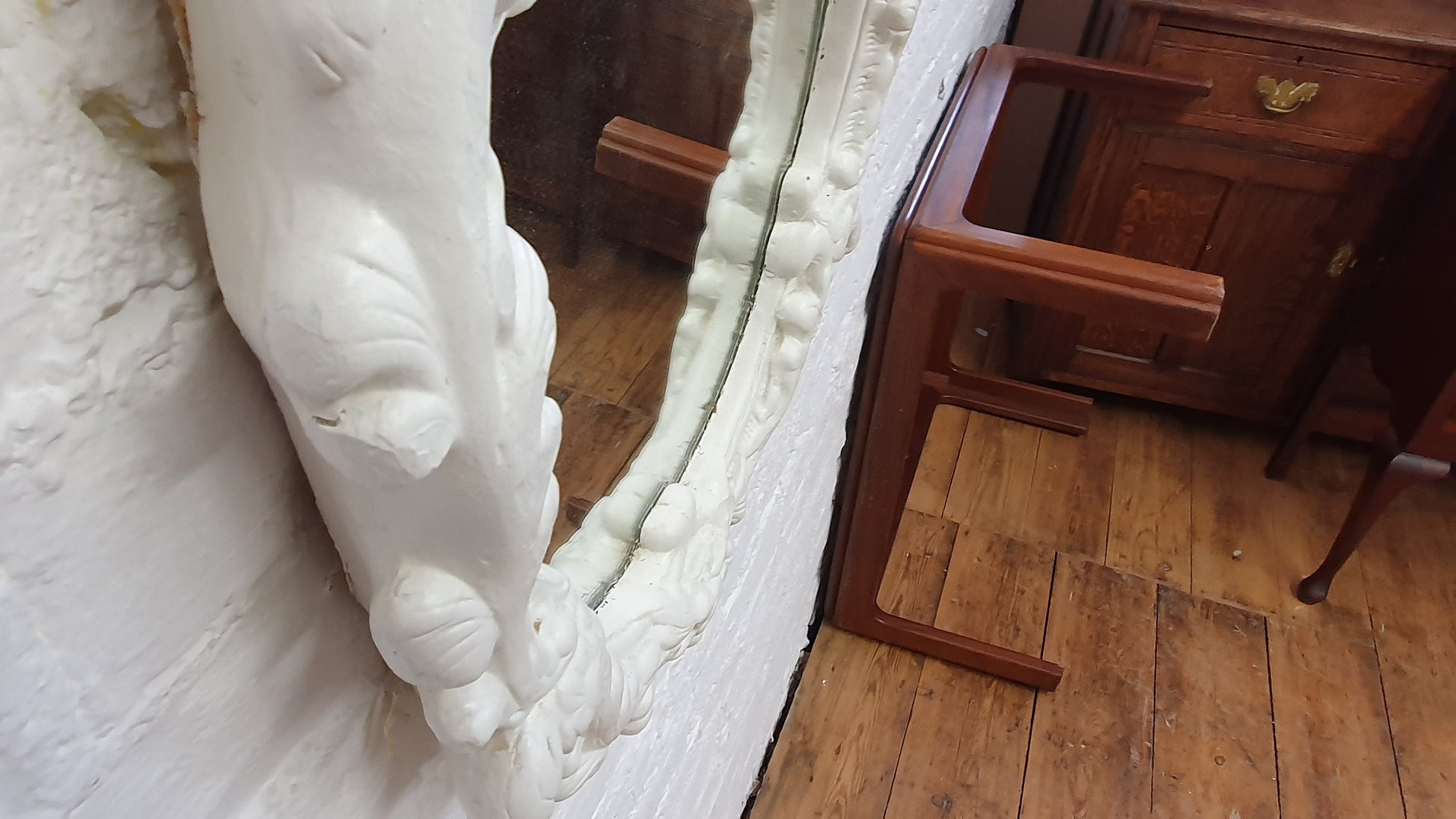 Superb Large Chunky Ornate 60's Plaster Mirror Painted in Farrow and Ball Mirror
