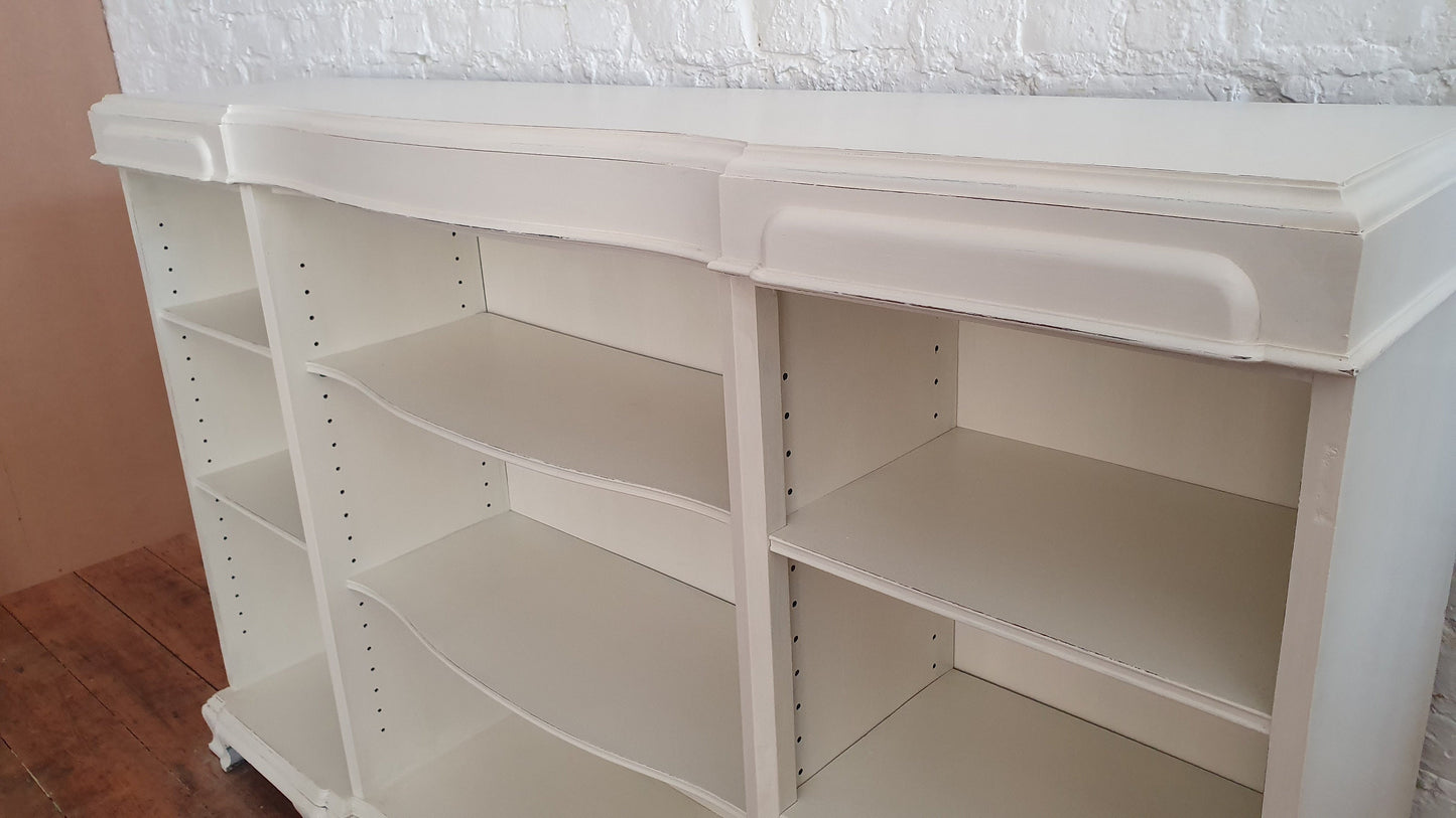 Massive Vintage Mahogany Bookcase Shelves Shop Display From Harrods Adjustable Shelves Hand Painted in Farrow and Ball