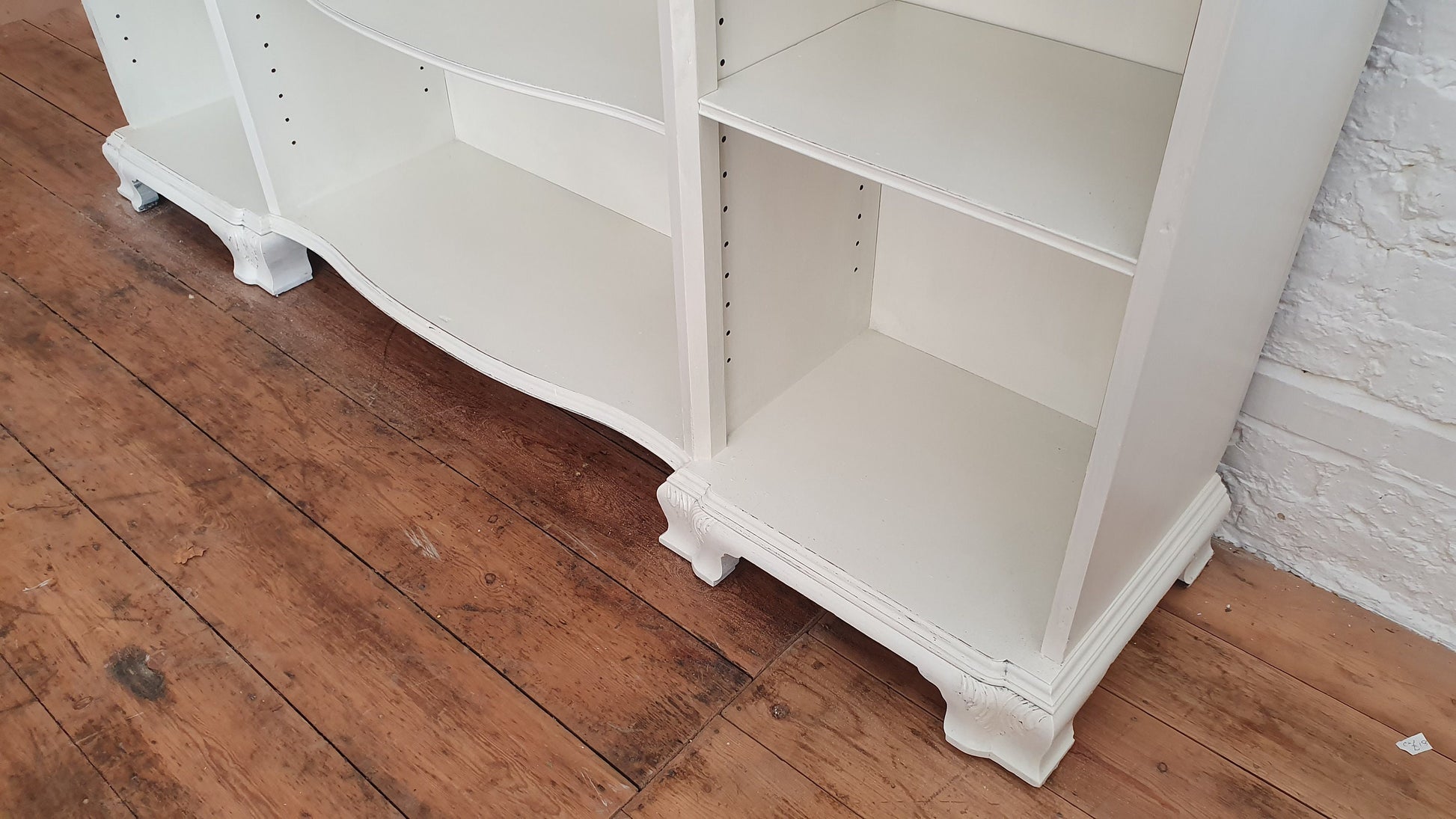 Massive Vintage Mahogany Bookcase Shelves Shop Display From Harrods Adjustable Shelves Hand Painted in Farrow and Ball