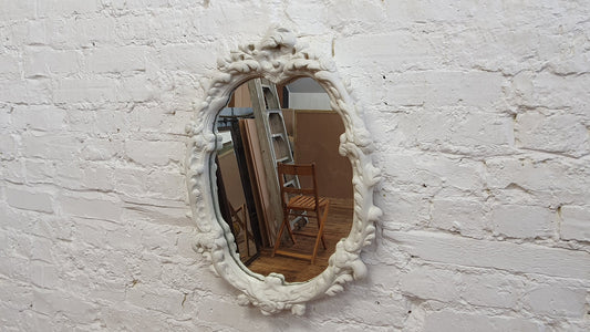 Superb Large Chunky Ornate 60's Plaster Mirror Painted in Farrow and Ball Mirror