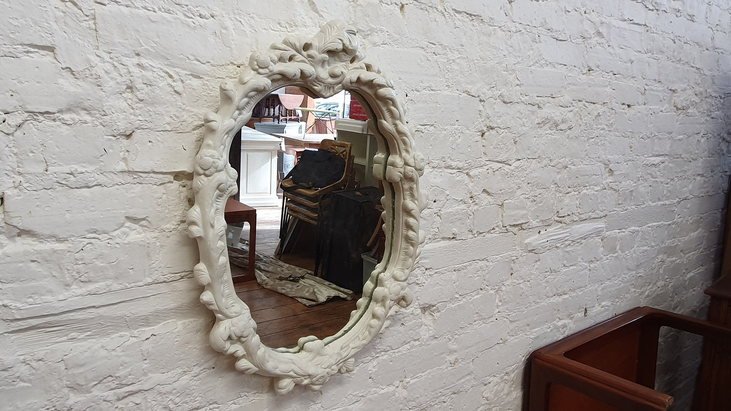Superb Large Chunky Ornate 60's Plaster Mirror Painted in Farrow and Ball Mirror