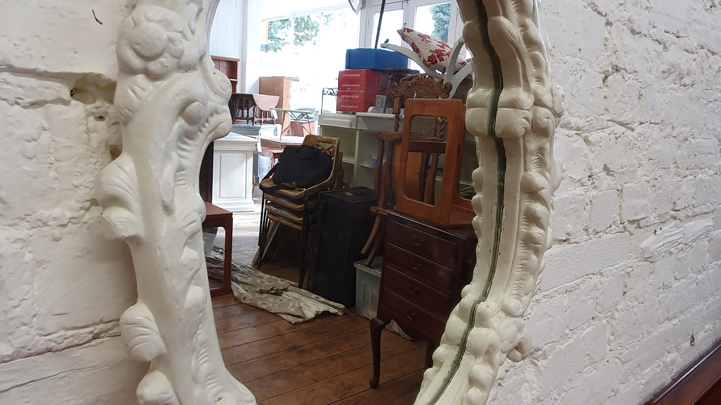 Superb Large Chunky Ornate 60's Plaster Mirror Painted in Farrow and Ball Mirror