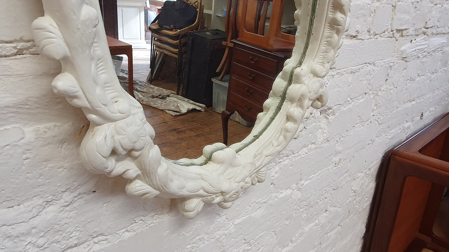 Superb Large Chunky Ornate 60's Plaster Mirror Painted in Farrow and Ball Mirror