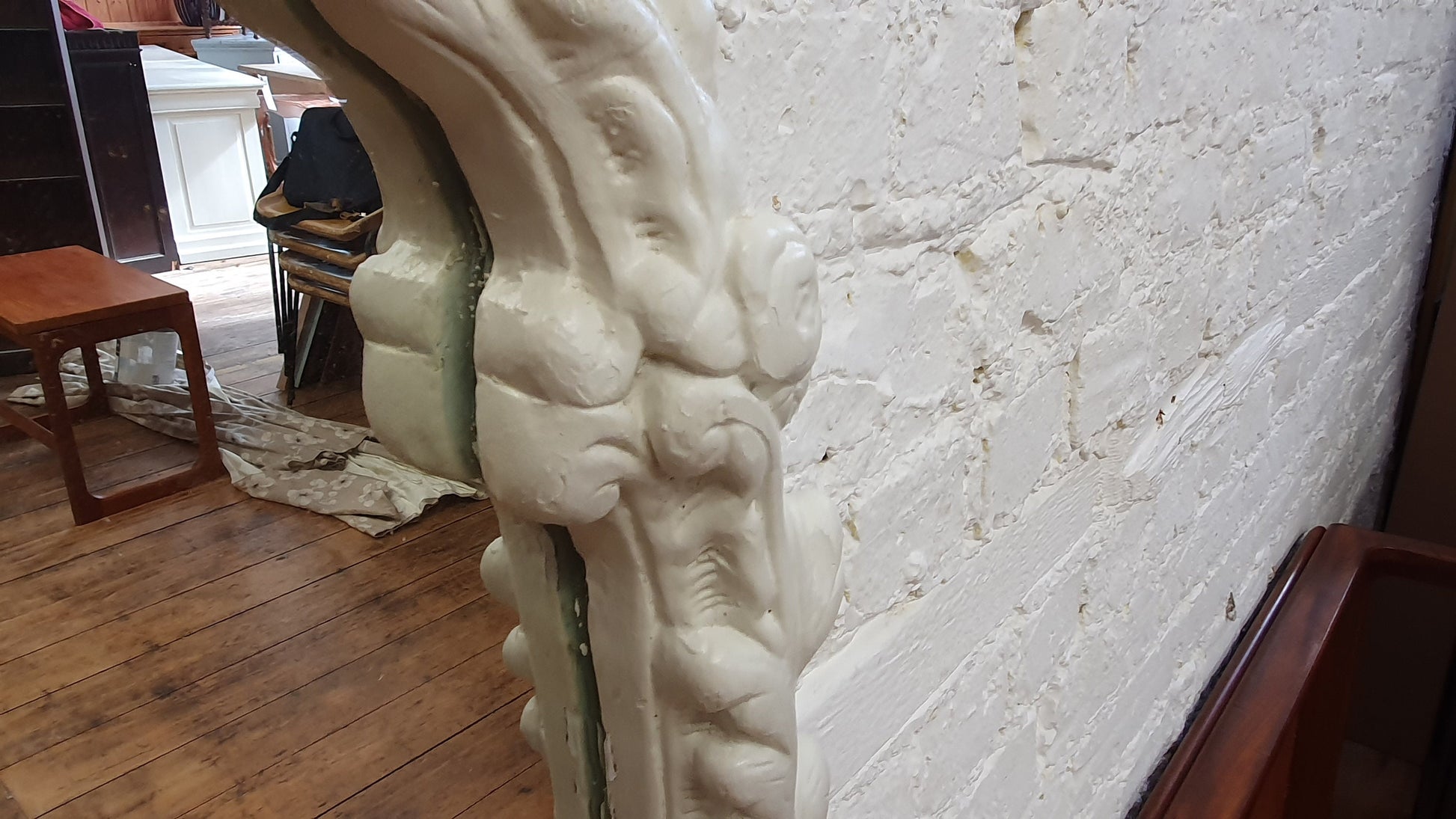 Superb Large Chunky Ornate 60's Plaster Mirror Painted in Farrow and Ball Mirror