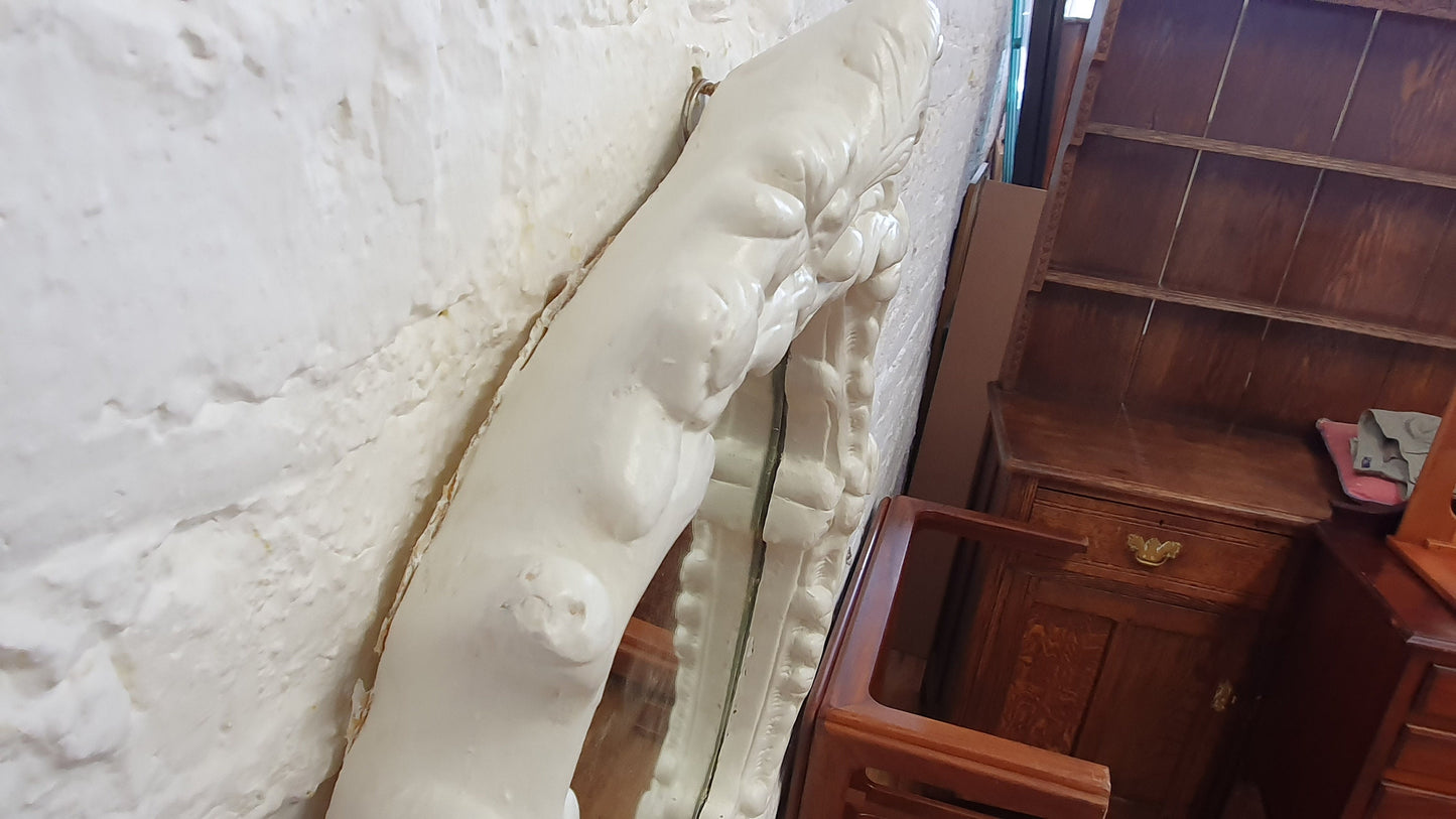 Superb Large Chunky Ornate 60's Plaster Mirror Painted in Farrow and Ball Mirror