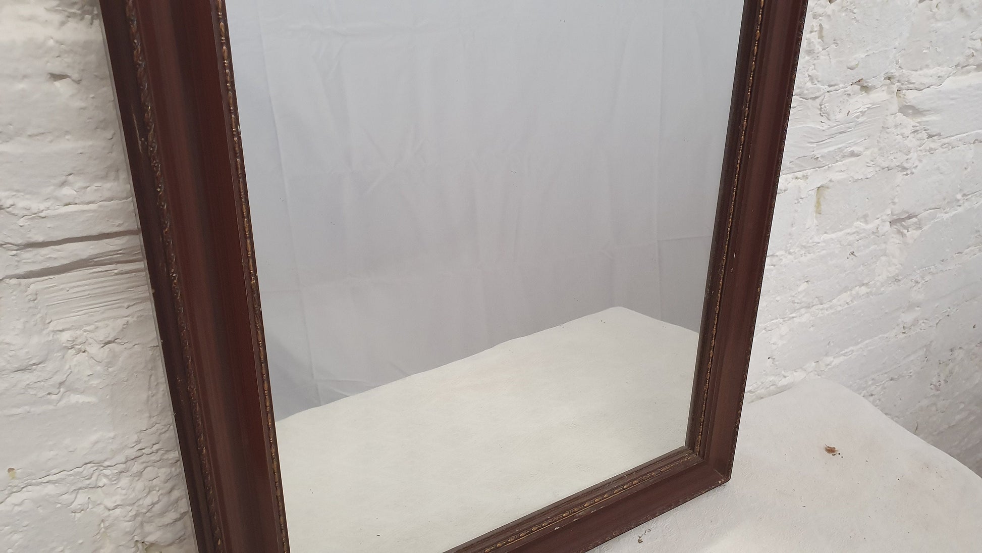 Dark Maroon Vintage Rectangular Mirror