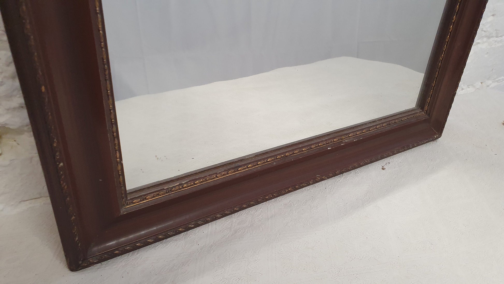 Dark Maroon Vintage Rectangular Mirror