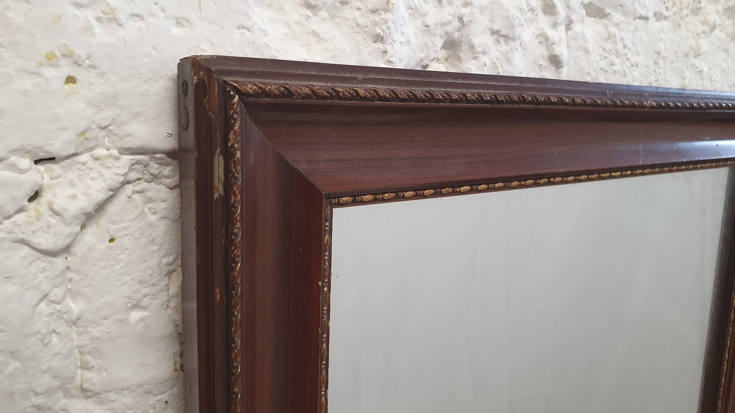 Dark Maroon Vintage Rectangular Mirror