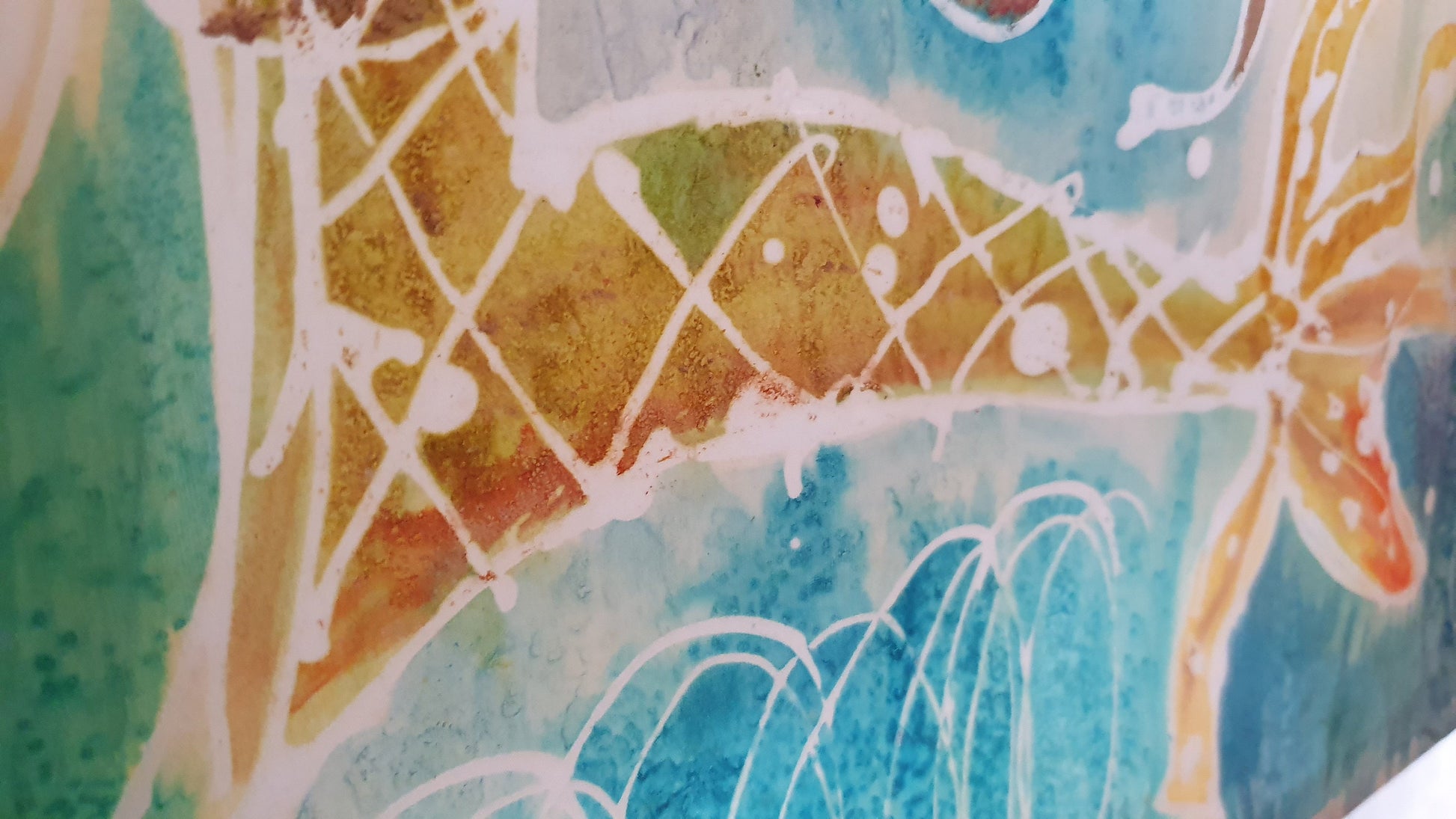 Vintage Print on Silk Dragon