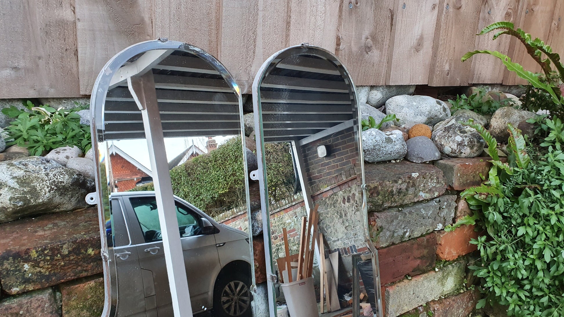 Pair of Vintage Retro 1950’s Bevelled Wall Mirrors