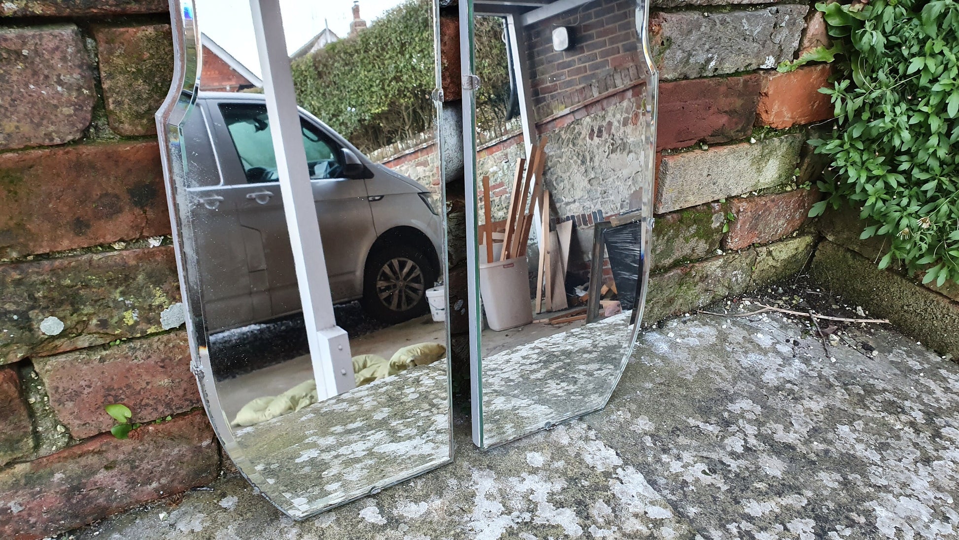Pair of Vintage Retro 1950’s Bevelled Wall Mirrors