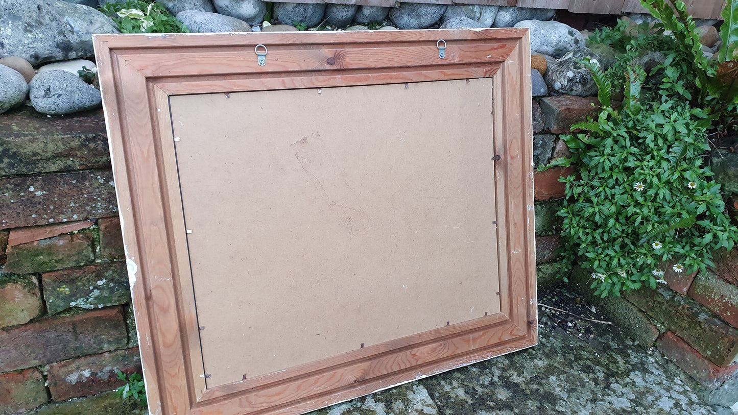 Painted Wall Mirror in Farrow and Ball Wimborne White With Metal Ribbon Hook