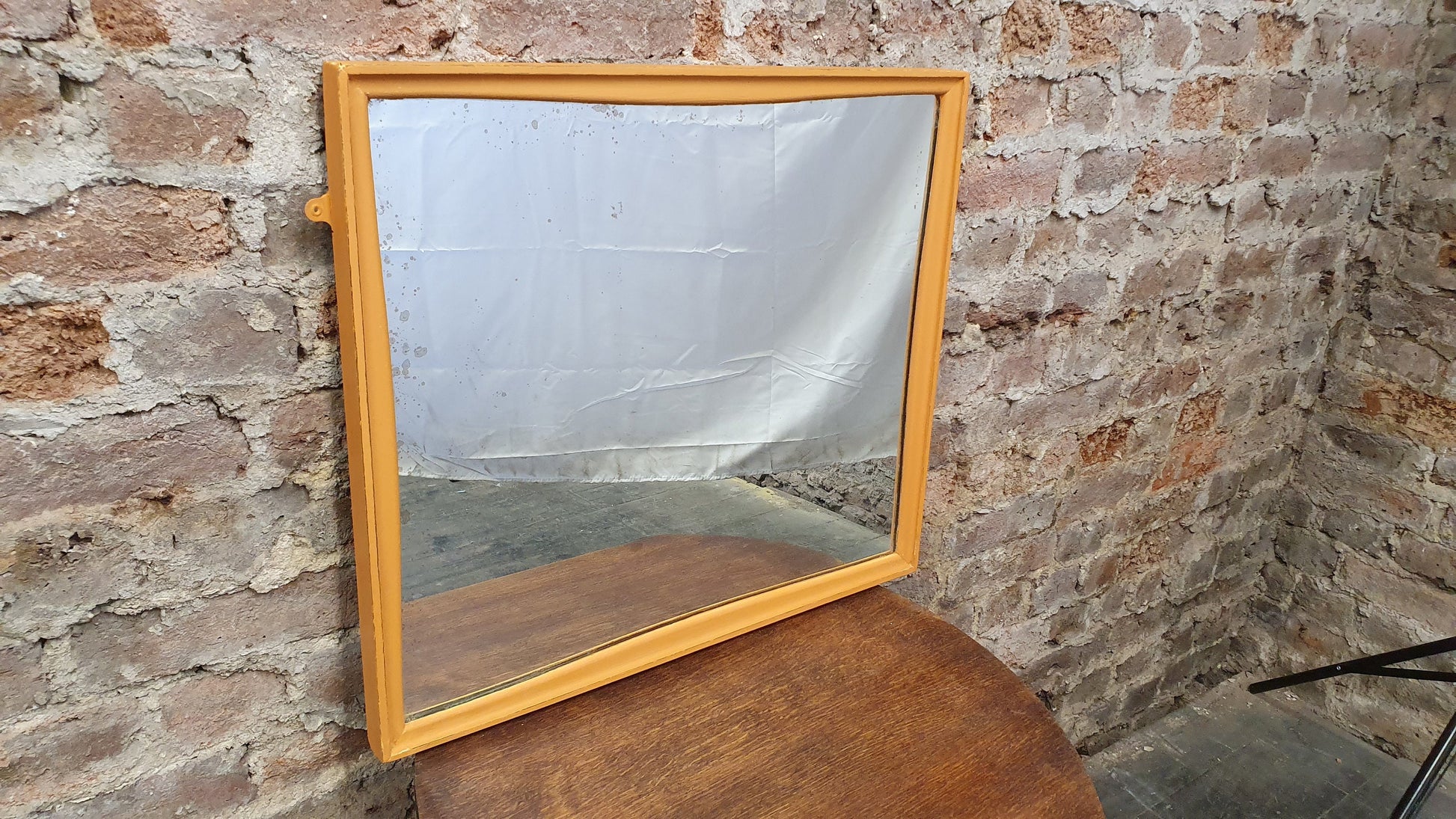 Funky 1960’s Shaped Retro Mirror in Annie Sloan Barcelona Orange Stag