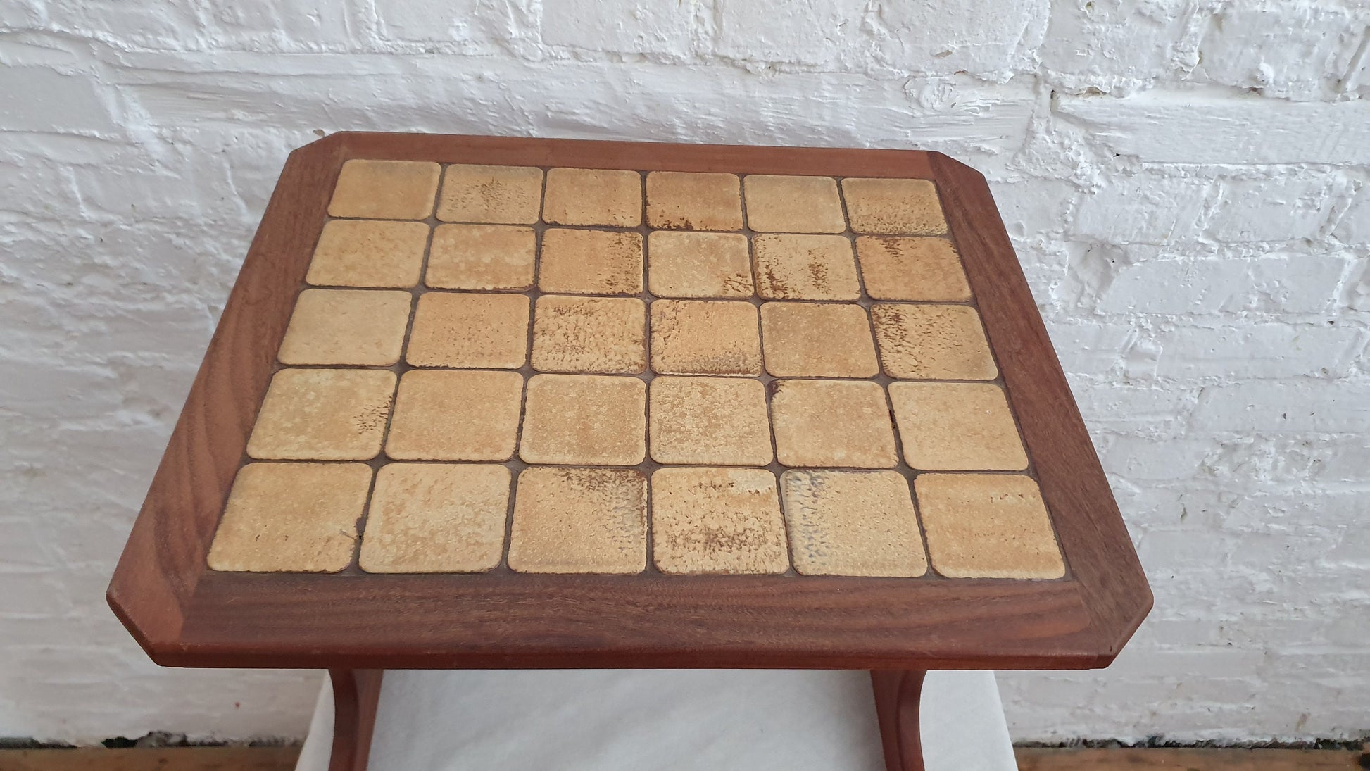 Vintage Retro G Plan Retro Teak and Tile Side Occasional Table. Plant Stand Bedside Coffee Table