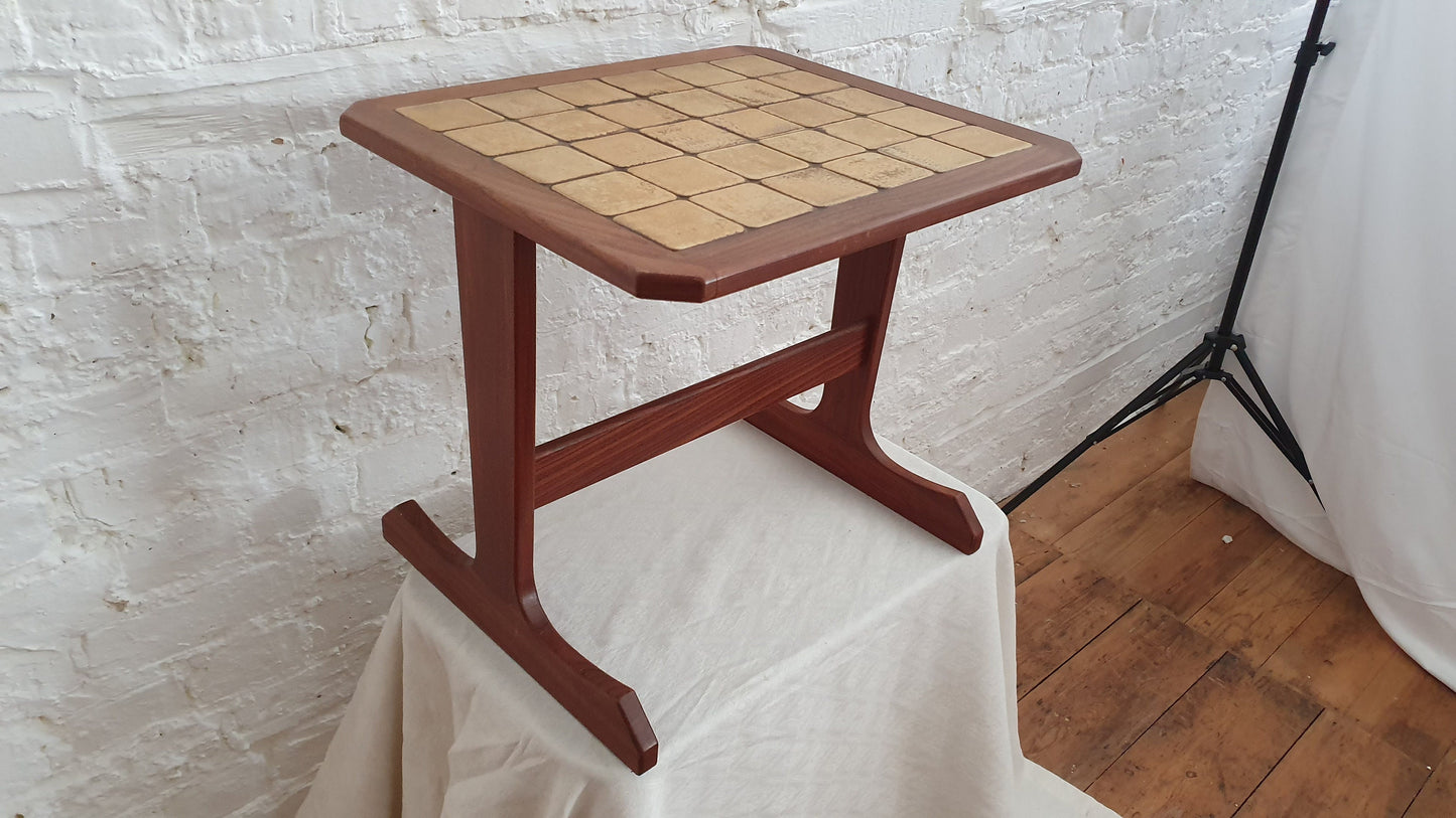 Vintage Retro G Plan Retro Teak and Tile Side Occasional Table. Plant Stand Bedside Coffee Table