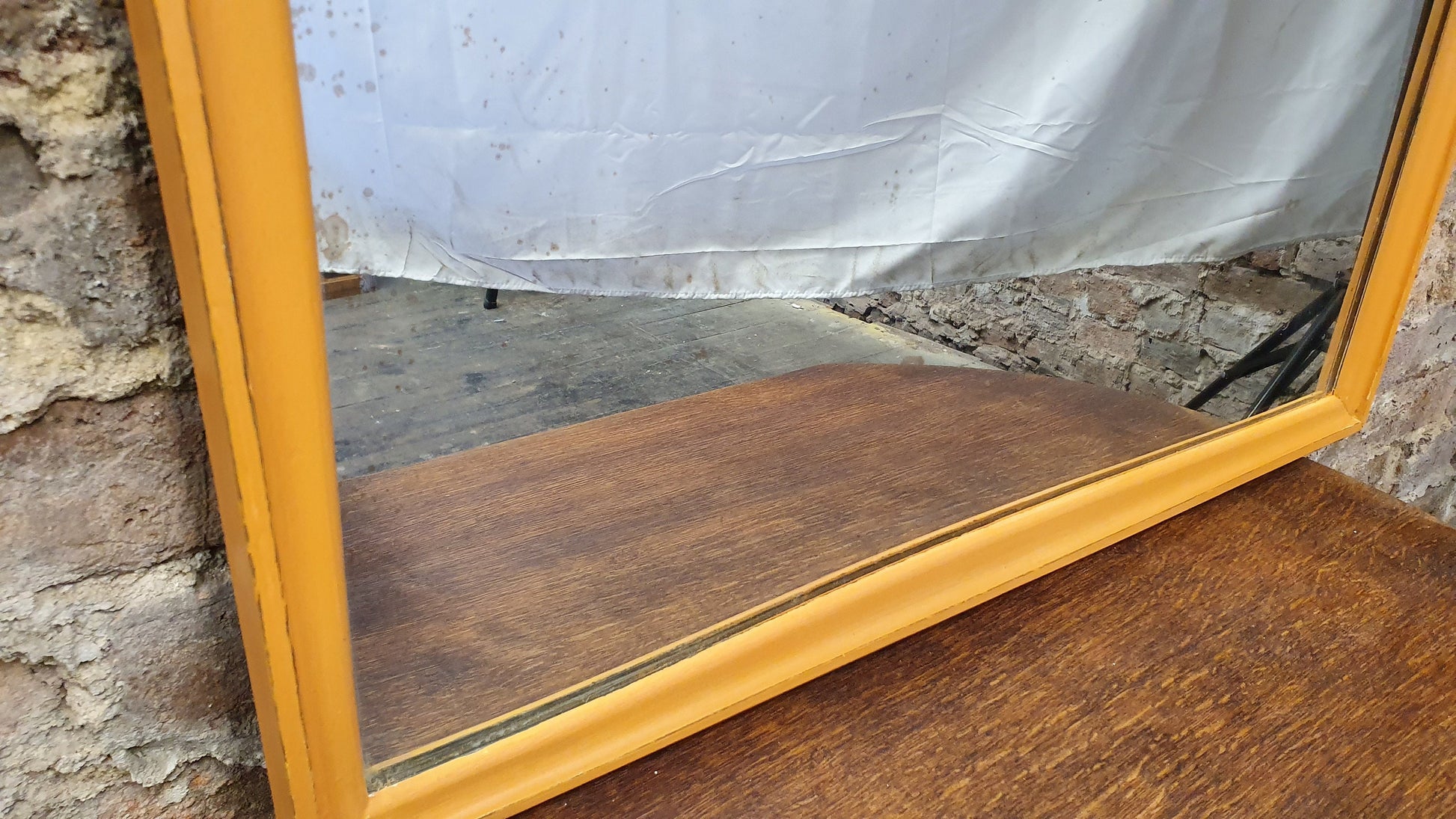 Funky 1960’s Shaped Retro Mirror in Annie Sloan Barcelona Orange Stag