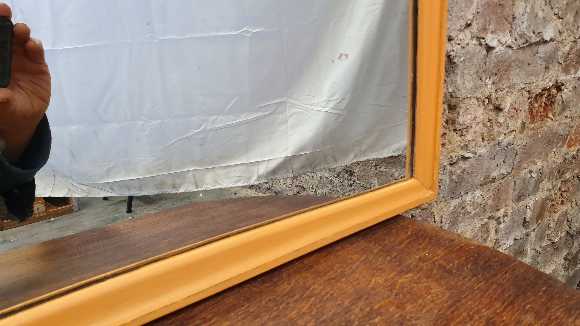 Funky 1960’s Shaped Retro Mirror in Annie Sloan Barcelona Orange Stag
