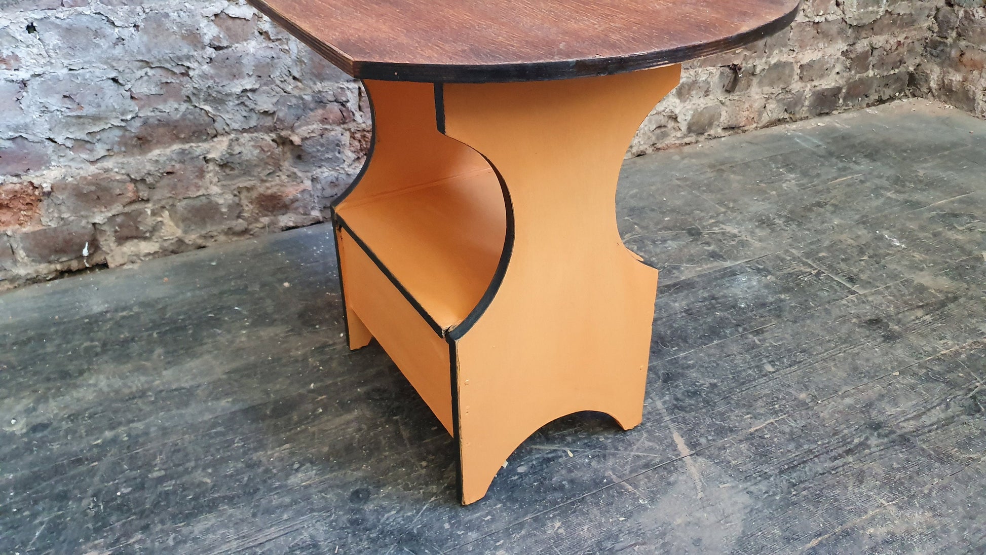Vintage Retro Hand Painted Work Box Side Coffee Table Stool in Annie Sloan and Farrow and Ball