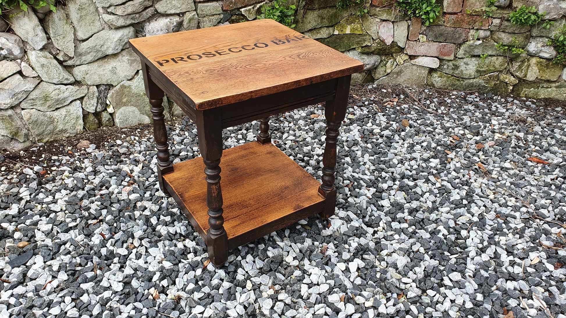 Vintage 1920’s Occasional Side Table Prosecco Bar Stripped Surfaces