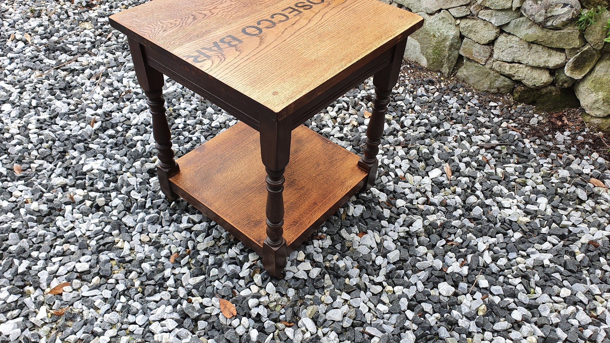 Vintage 1920’s Occasional Side Table Prosecco Bar Stripped Surfaces