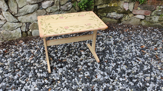 Vintage Retro Painted Table Coffee Side Occasional Bedside Bespoke Decoration Floral Flowers Hand Painted