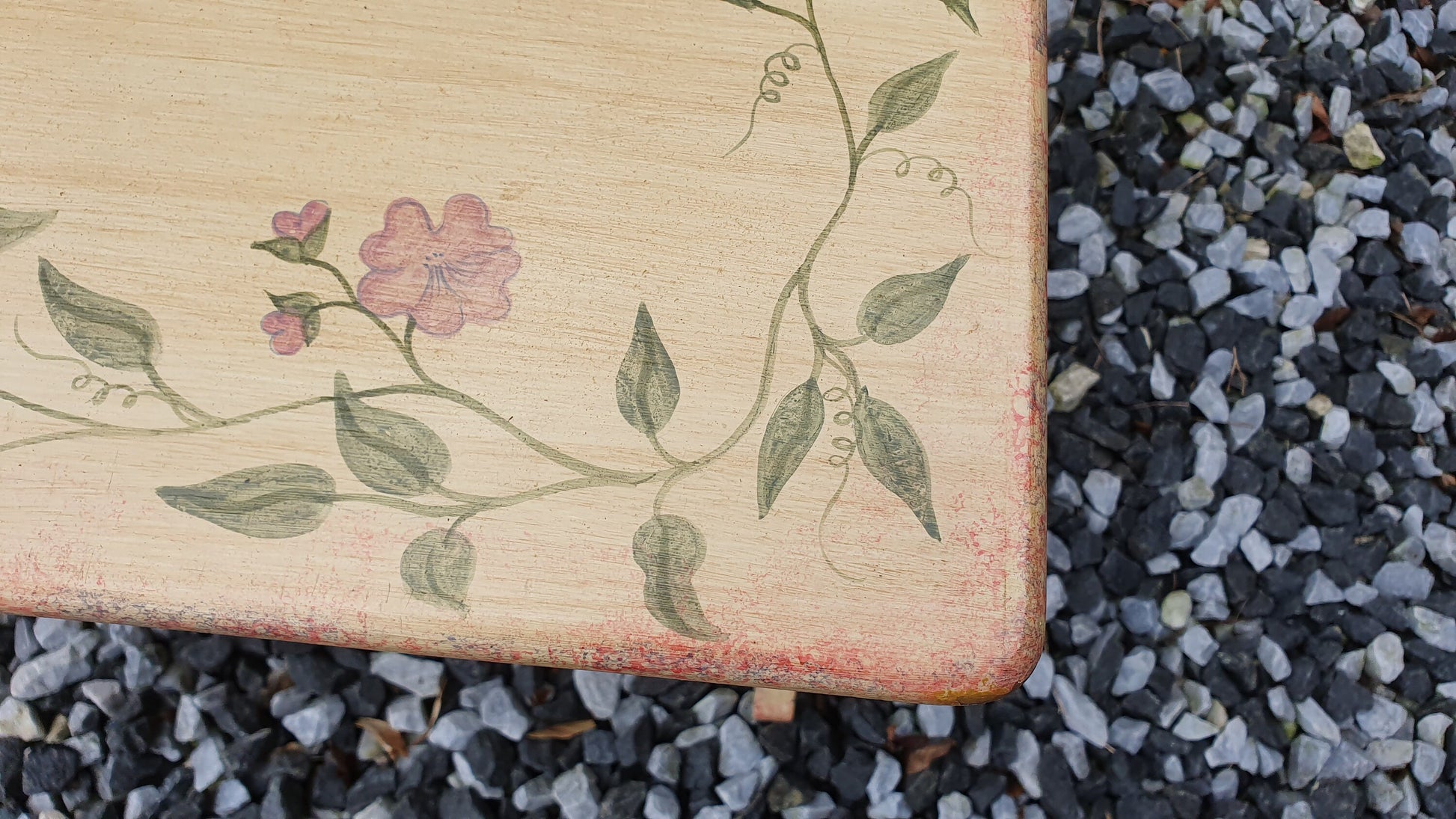 Vintage Retro Painted Table Coffee Side Occasional Bedside Bespoke Decoration Floral Flowers Hand Painted