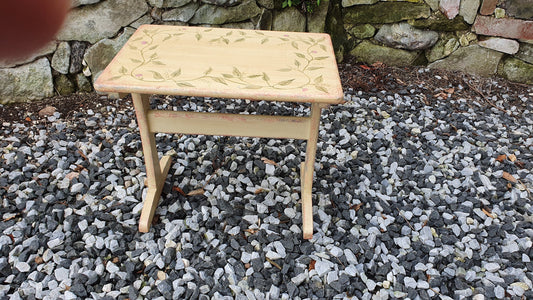 Vintage Retro Painted Table Coffee Side Occasional Bedside Bespoke Decoration Floral Flowers Hand Painted