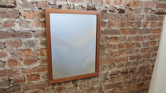 Large Bevelled Satin Wood Mirror Part Painted 1900’s Wall Décor Interior Home and Garden