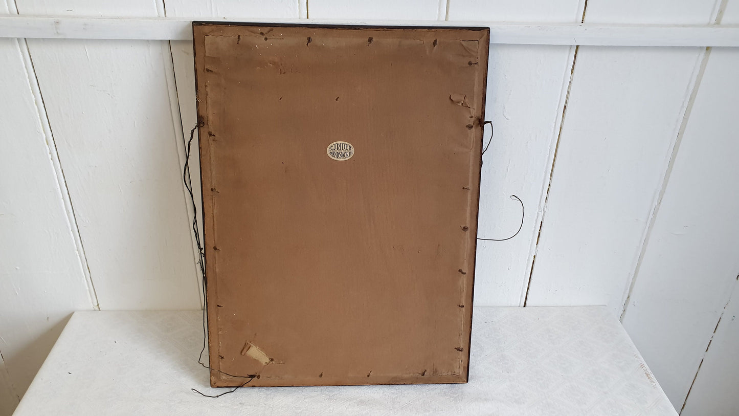 Vintage German Certificate with Ornate Text and Border in Glazed Wooden Frame Brewery Munchen 1933 Breweriana