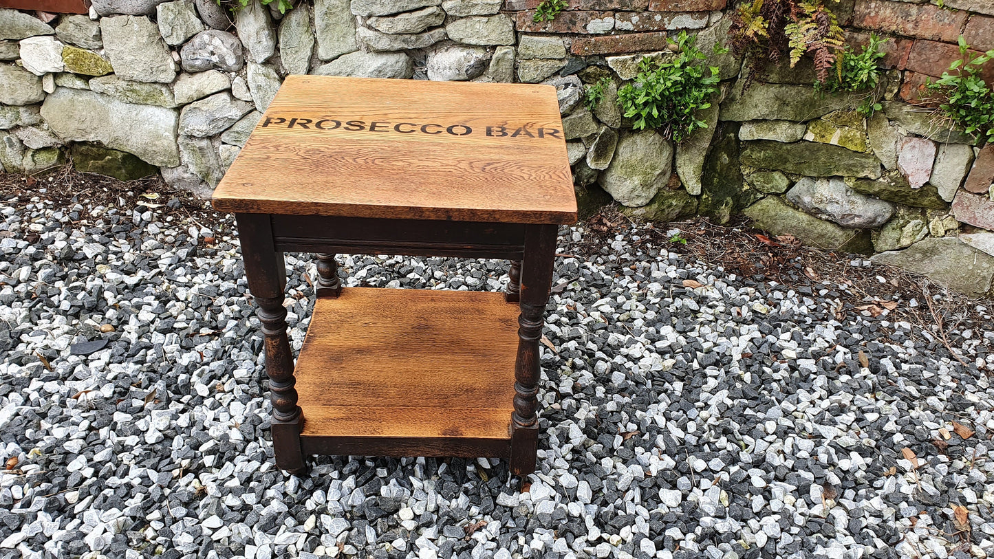 Vintage 1920’s Occasional Side Table Prosecco Bar Stripped Surfaces