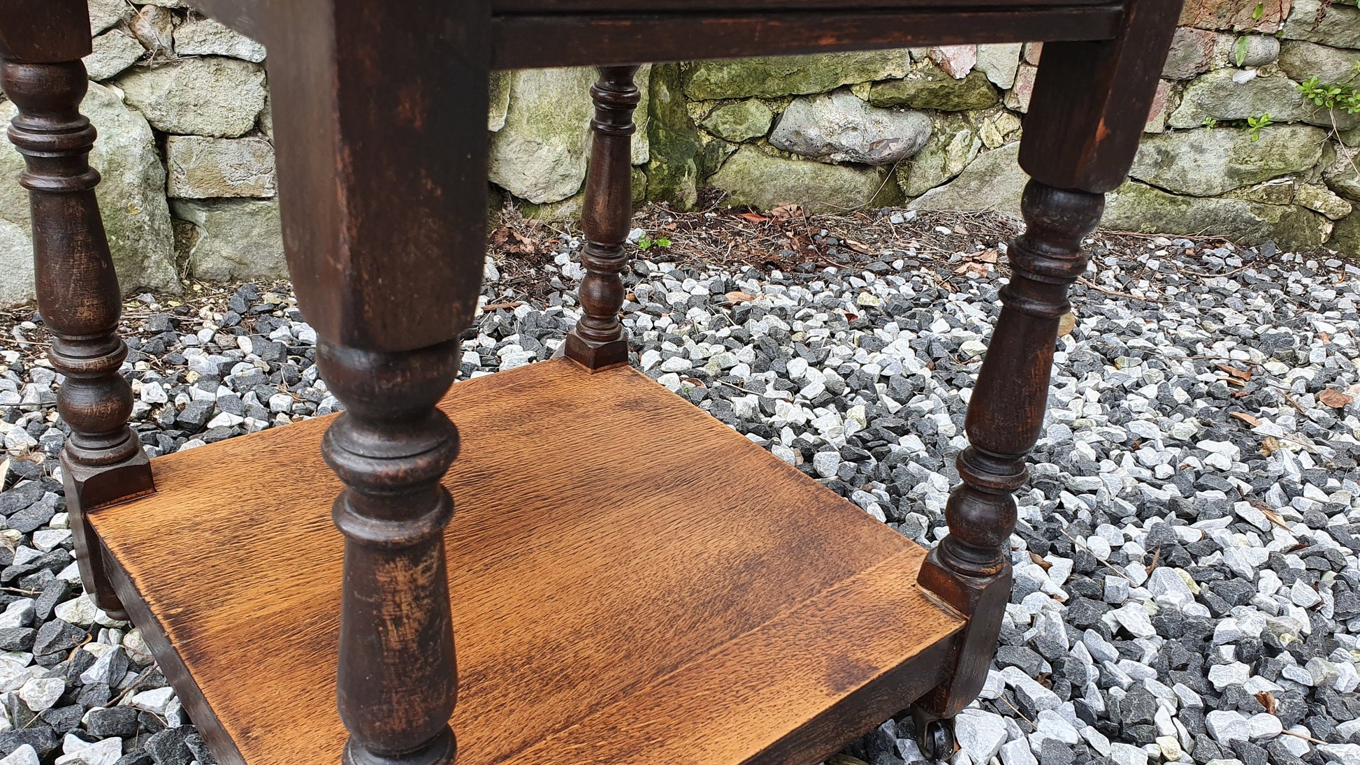 Vintage 1920’s Occasional Side Table Prosecco Bar Stripped Surfaces