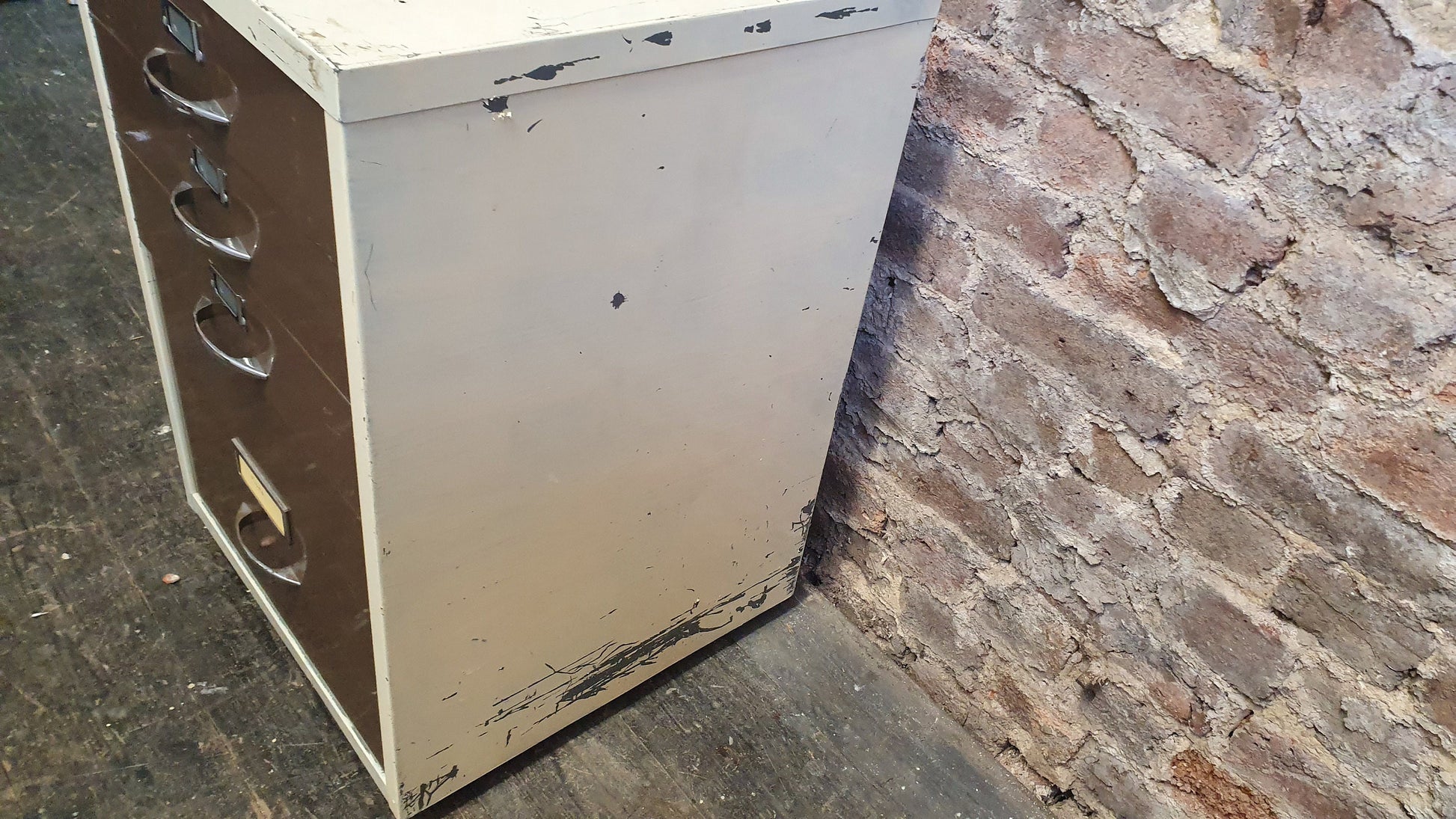Vintage 70’s Retro Work Drawers and File Drawer Chrome Metal Artisan Artist Work Hub Storage Office.