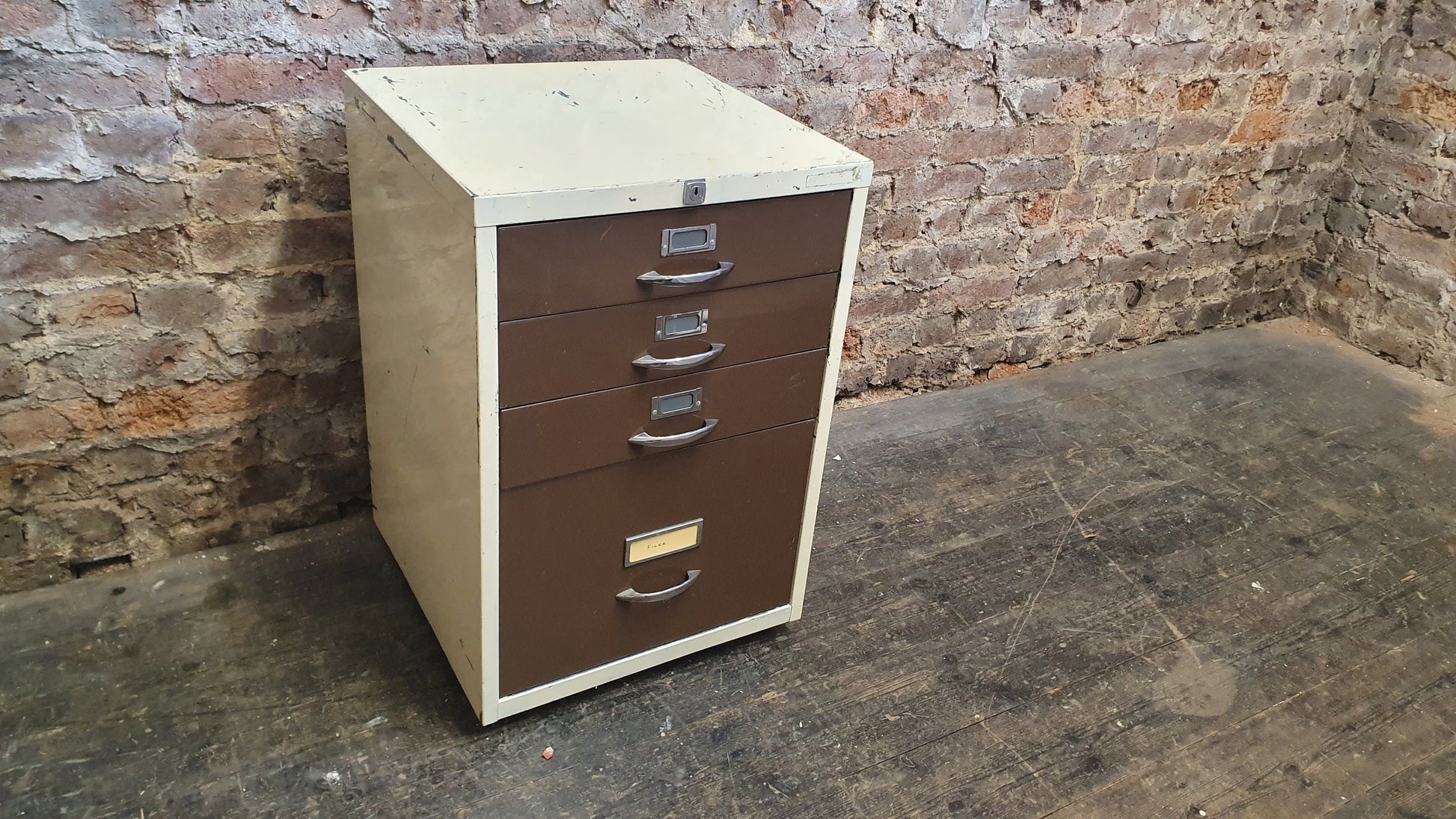 Vintage 70’s Retro Work Drawers and File Drawer Chrome Metal Artisan Artist Work Hub Storage Office.