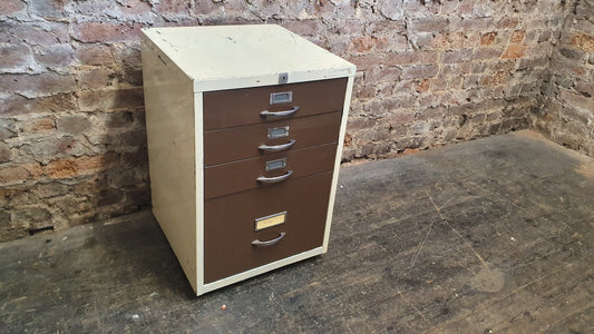 Vintage 70’s Retro Work Drawers and File Drawer Chrome Metal Artisan Artist Work Hub Storage Office.