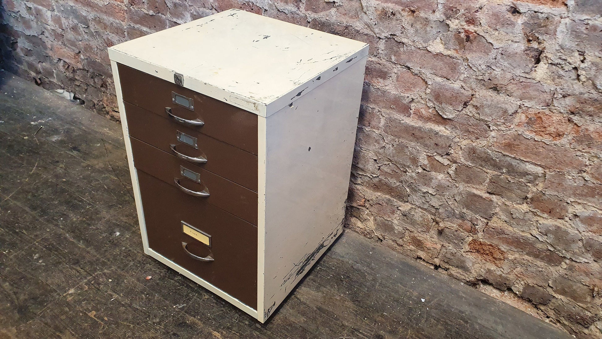 Vintage 70’s Retro Work Drawers and File Drawer Chrome Metal Artisan Artist Work Hub Storage Office.