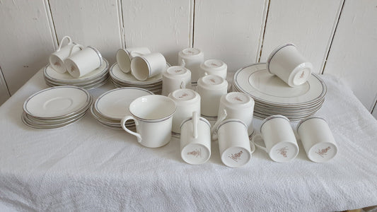40 Piece Classic 80’s Chic Vintage Large Quality Royal Doulton ‘Simplicity’ Tea Coffee Service 8 Of Each Bone China