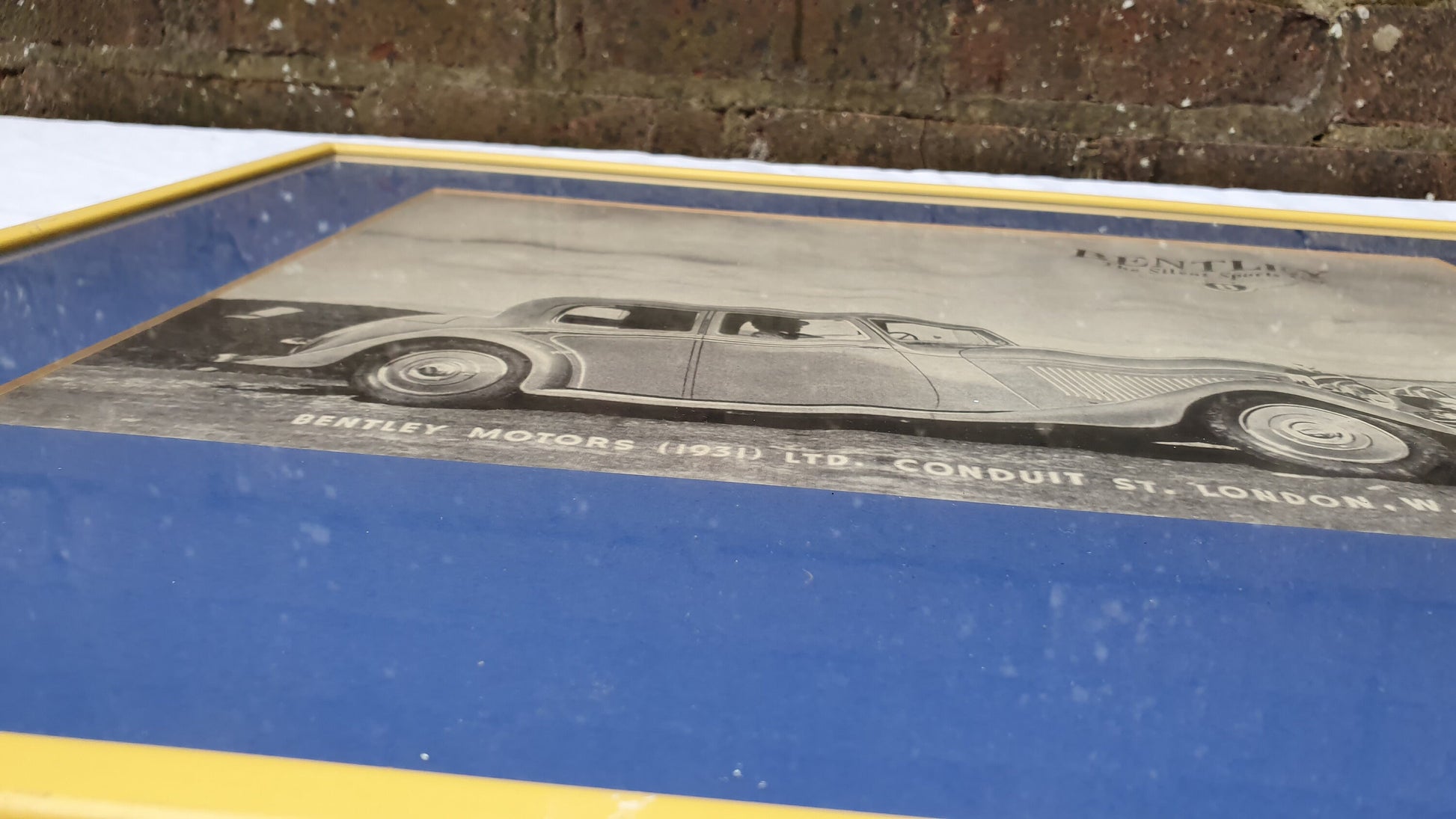 Large 1930’s Bentley Sports Car Advertising Print 58 x 48 cm