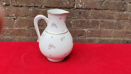 French Vintage Huge Late Victorian/Early 20th Century Limoges Ewer Jug Vase Flower Floral Pattern