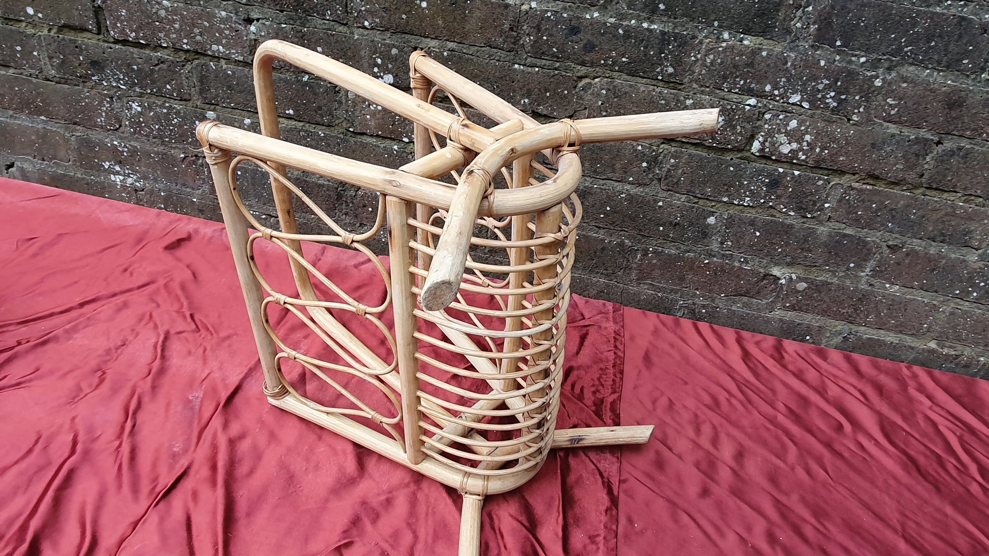 Vintage Bamboo Age Worn Vintage Magazine Rack Home and Garden