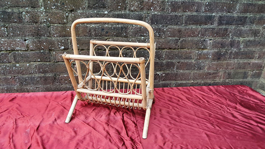 Vintage Bamboo Age Worn Vintage Magazine Rack Home and Garden