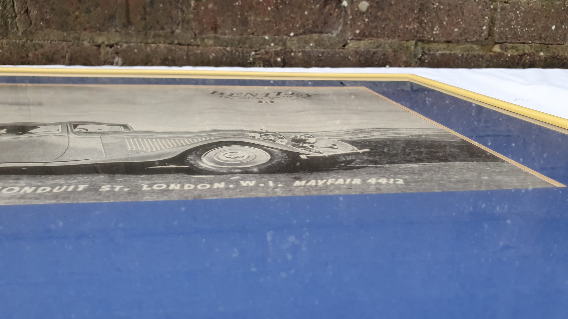 Large 1930’s Bentley Sports Car Advertising Print 58 x 48 cm